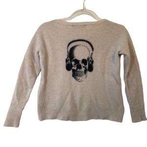 Skull Cashmere Skeleton with Earphones Sweater